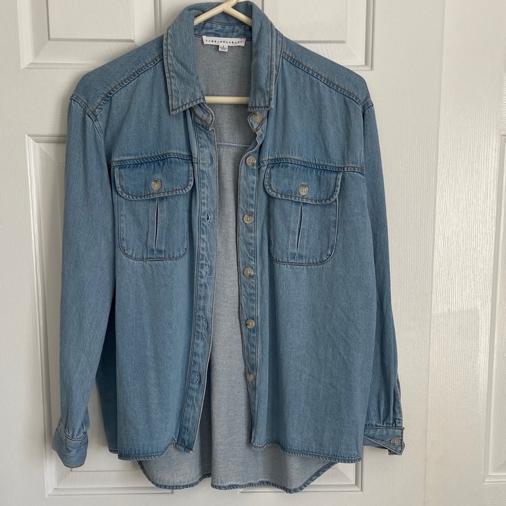 Jane and Delancey Women's Blue Button Down Shirt - Picture 2 of 6